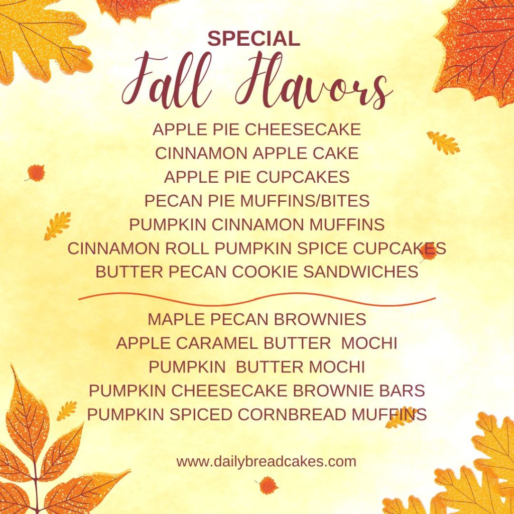 FALL FLAVORS MENU